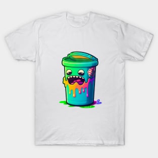 Colorful Slime Trash Can Sticker #4 T-Shirt